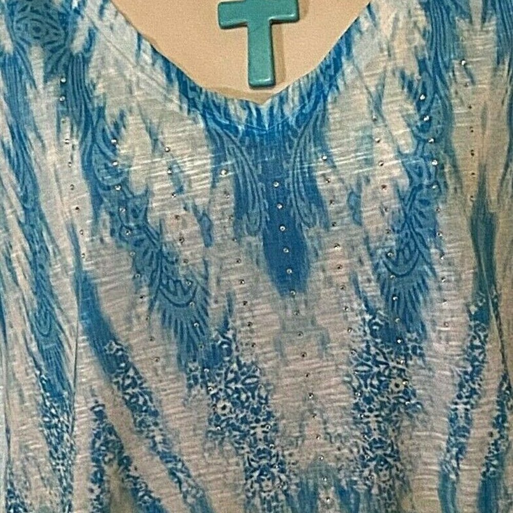 Beaded Christmas Western Turquoise Cross Seed Bead Necklace Earring - Picture 6 of 11